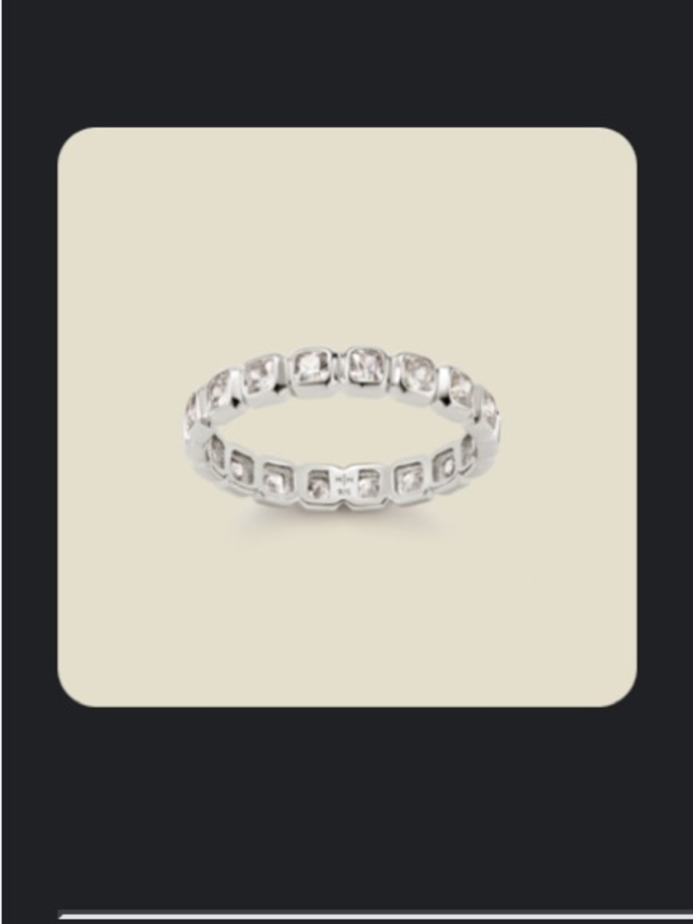 Sparkling Silver Cubic Eternity Ring - Women's Stackable Band